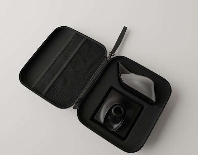 caja de transporte para aireador de vino Aveine abierto hacia abajo